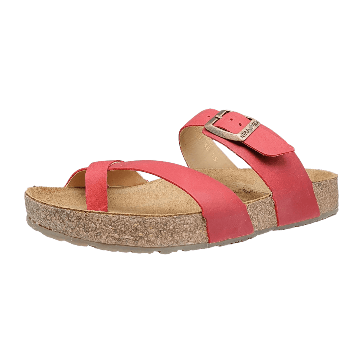 Haflinger Bio Juno Women's Leather Mules - Cork Sole Country Red