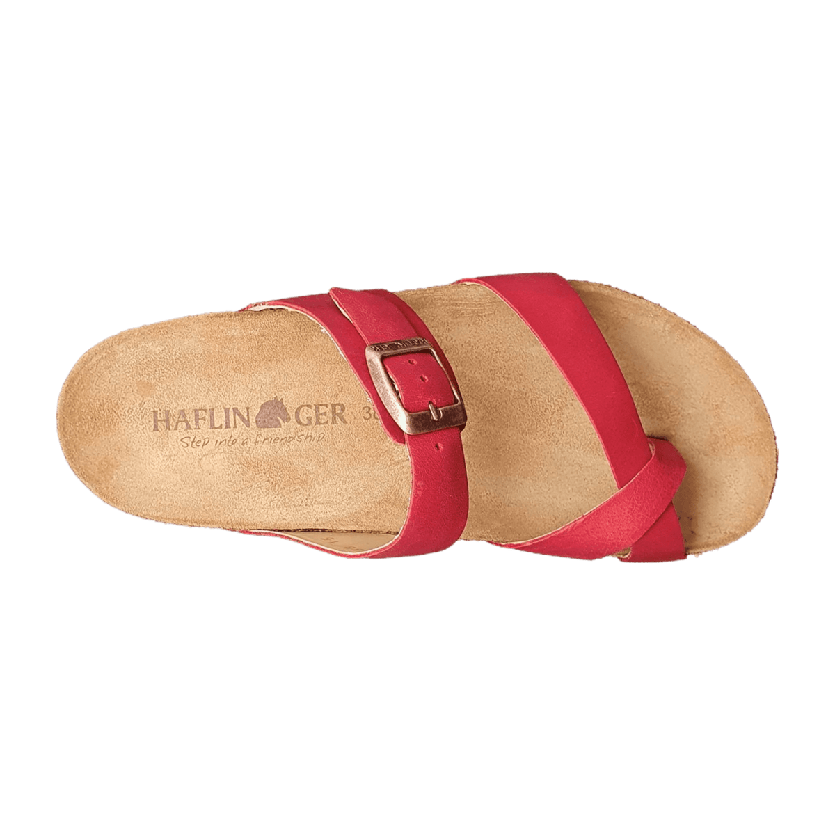 Haflinger Bio Juno Women's Leather Mules - Cork Sole Country Red