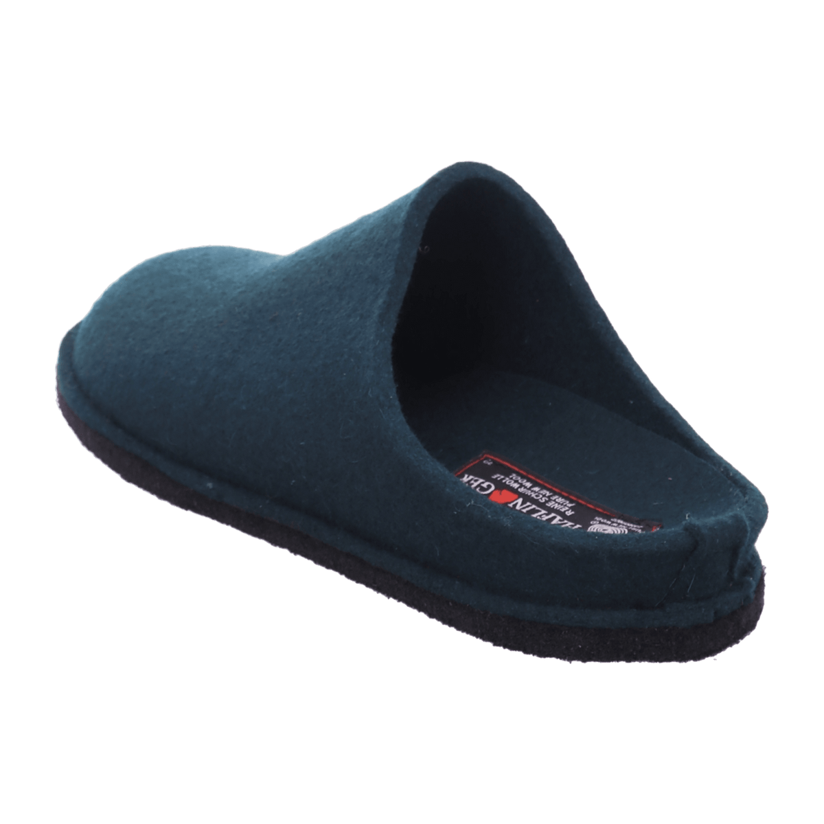 HAFLINGER Flair Soft Men's House Slippers - Warm Wool Felt Dark Green