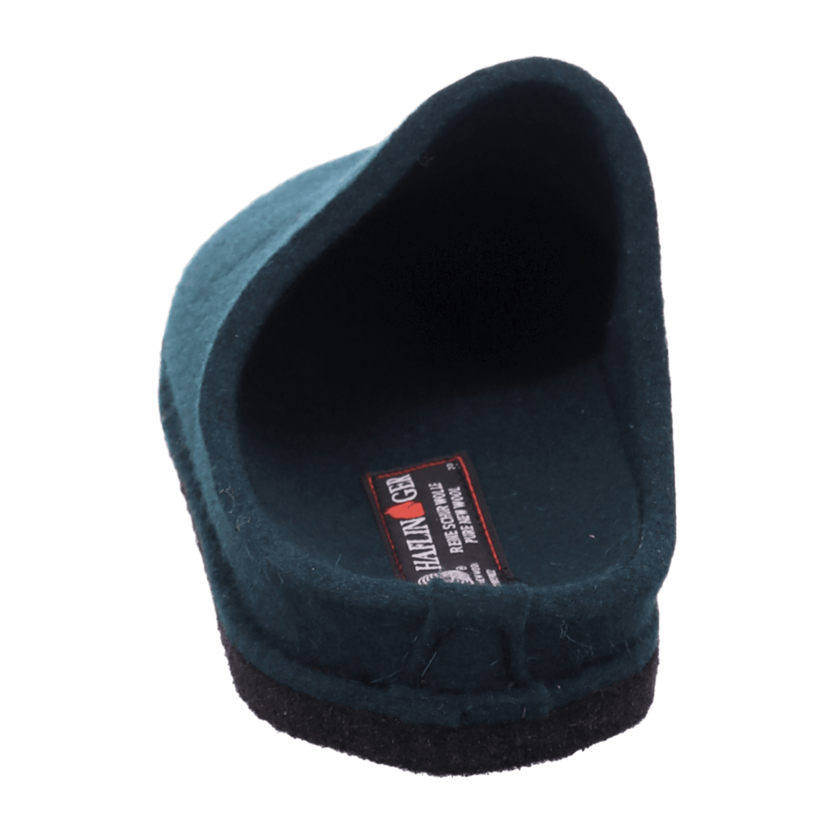 HAFLINGER Flair Soft Men's House Slippers - Warm Wool Felt Dark Green