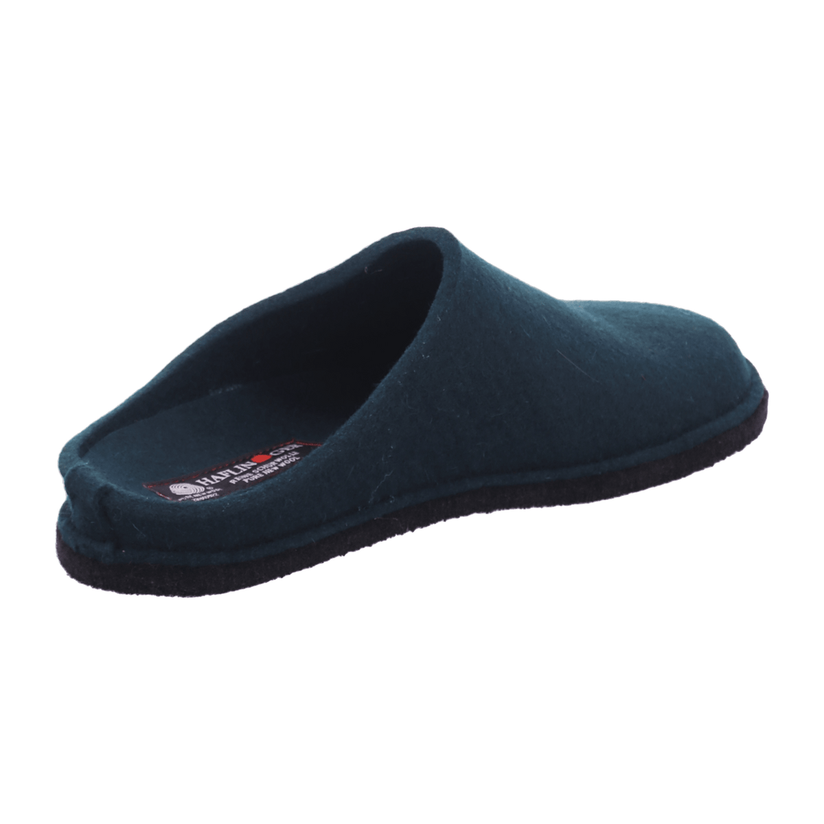 HAFLINGER Flair Soft Men's House Slippers - Warm Wool Felt Dark Green