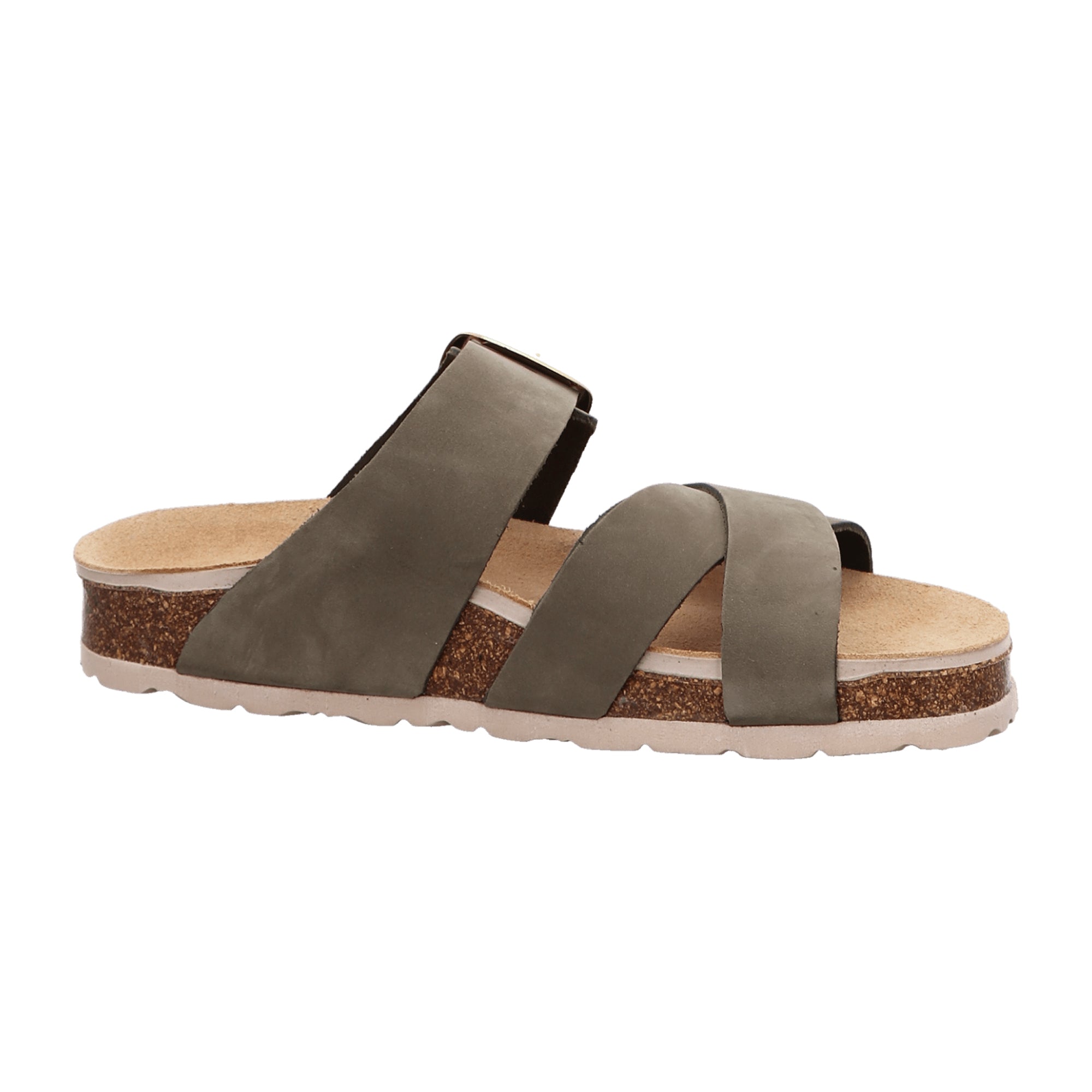 Rohde Elba Women's Olive Nubuck Leather Sandals with Adjustable Strap