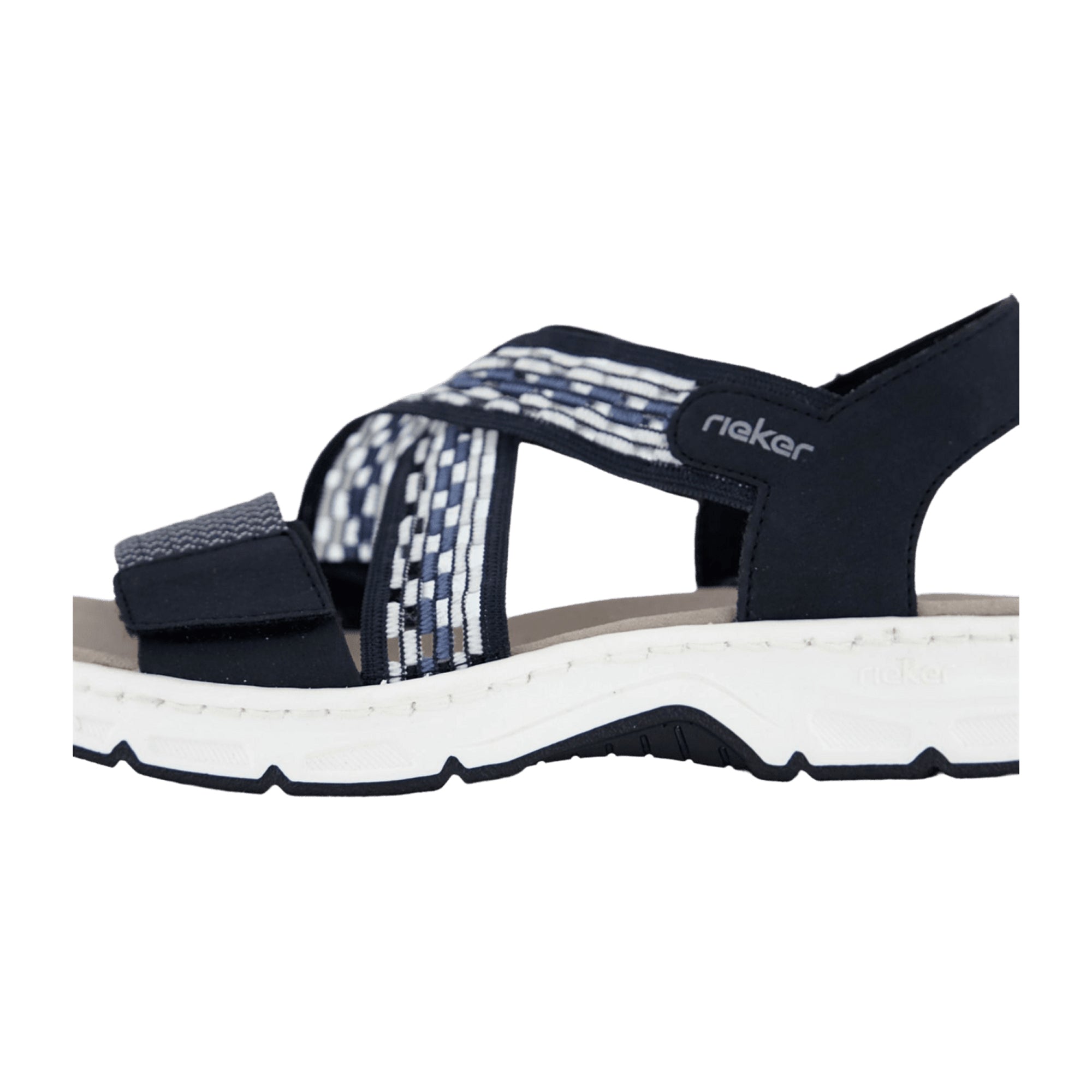 Rieker FSK Women's Blue Sandals Flat Heel Synthetic Leather Textile Lining