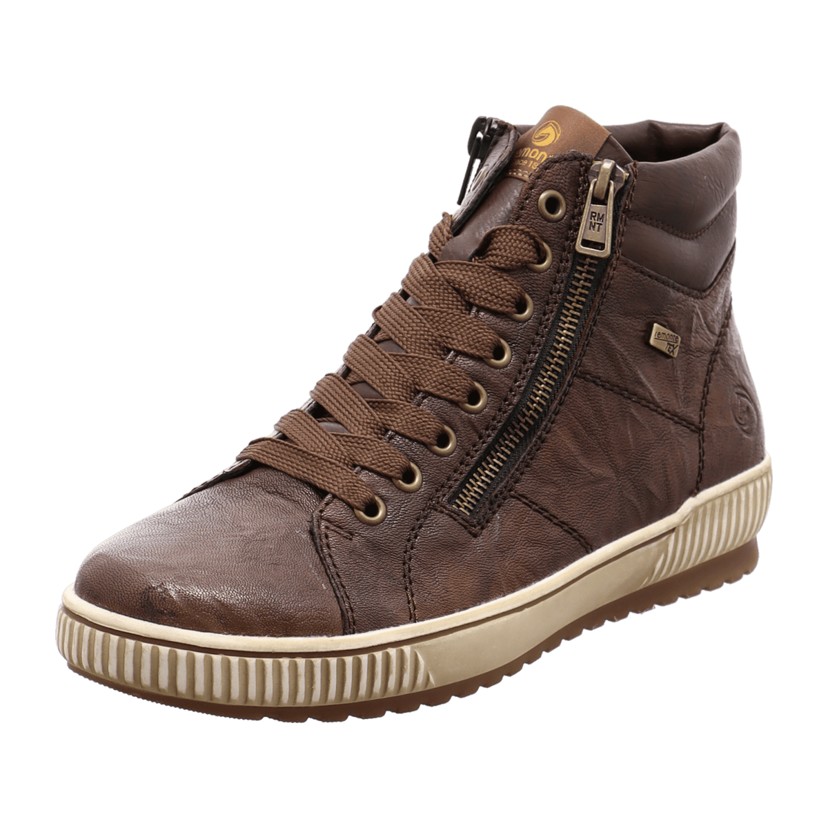 Remonte Women's Brown Leather Ankle Boots with Zip