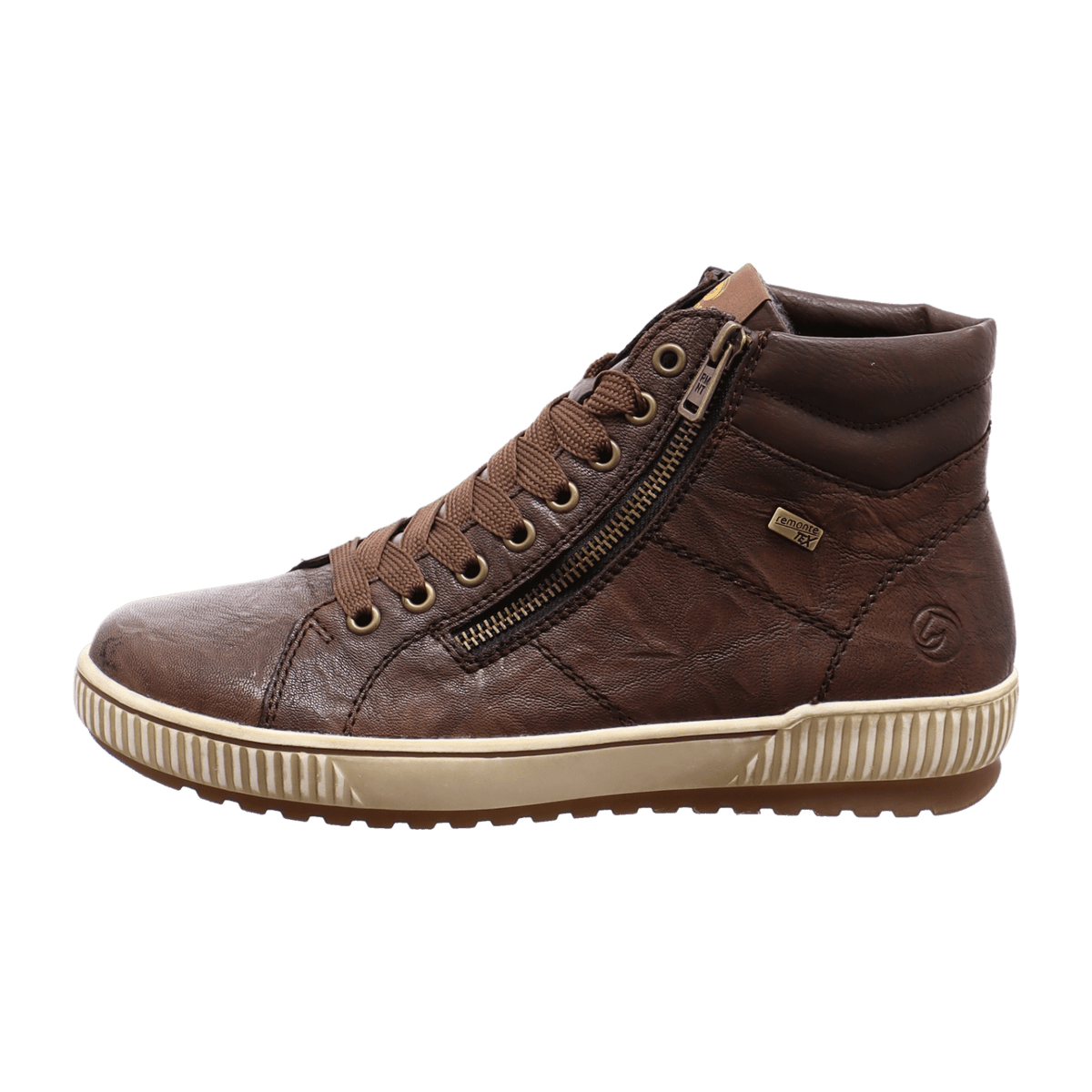 Remonte Women's Brown Leather Ankle Boots with Zip