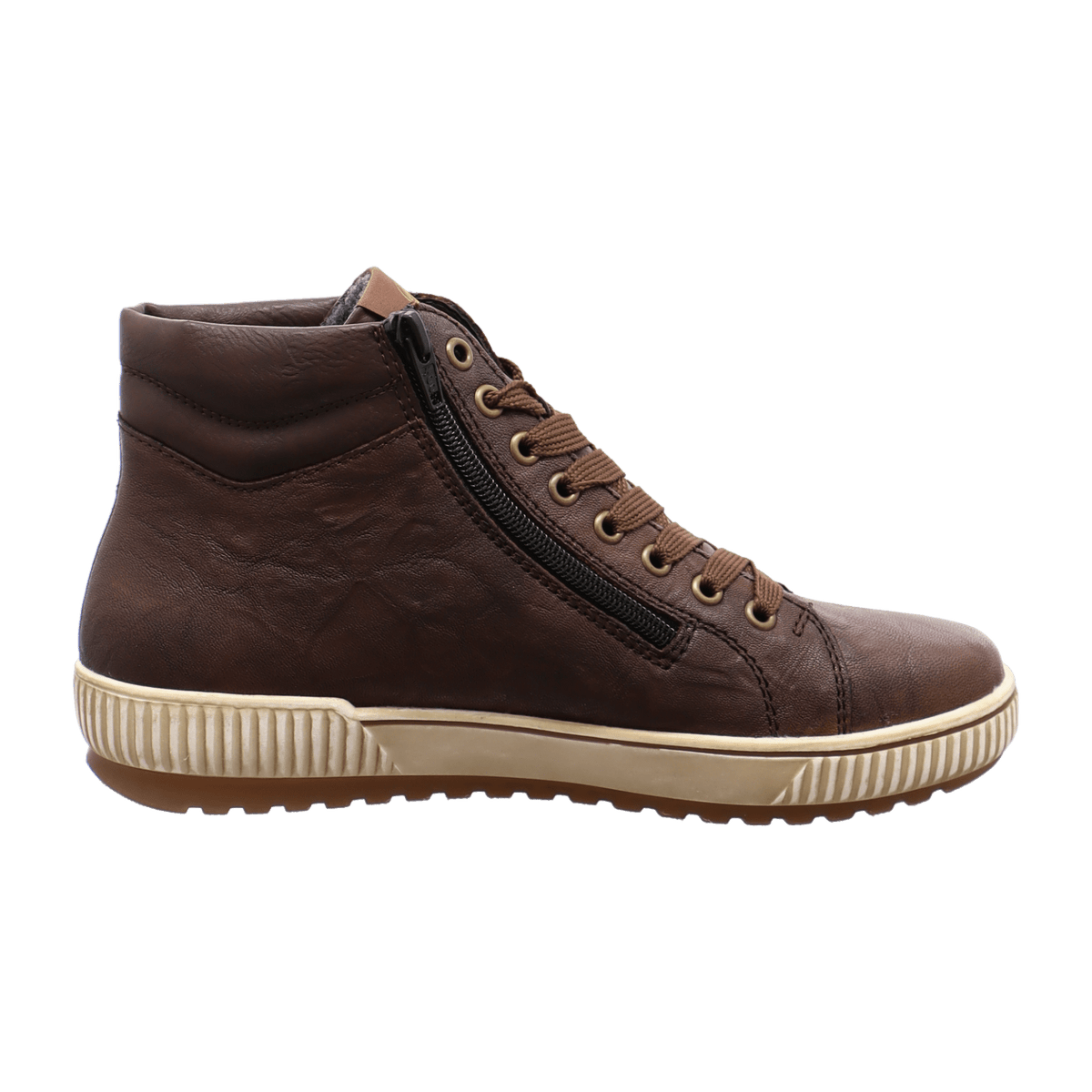 Remonte Women's Brown Leather Ankle Boots with Zip