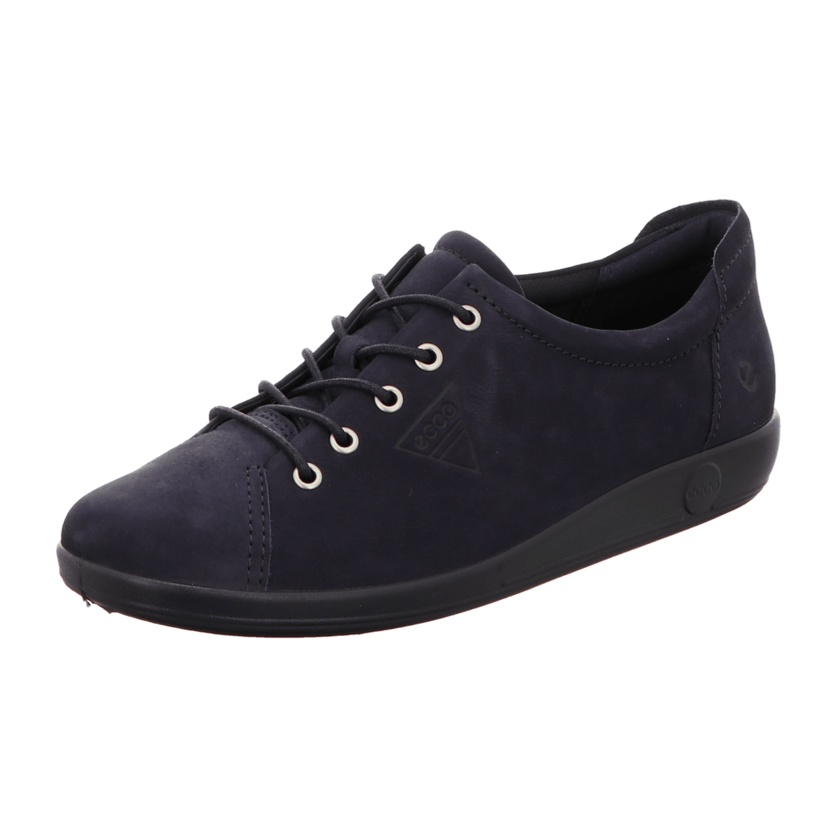 ECCO Soft 2.0 Women's Lace-Up Fashion Trainers Night Sky Blue Leather