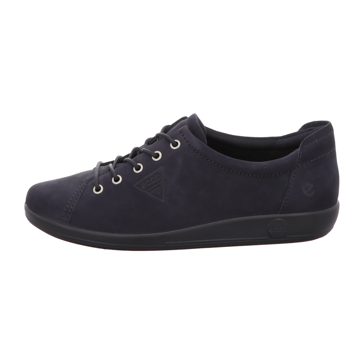 ECCO Soft 2.0 Women's Lace-Up Fashion Trainers Night Sky Blue Leather