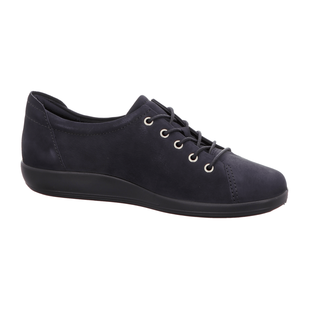 ECCO Soft 2.0 Women's Lace-Up Fashion Trainers Night Sky Blue Leather