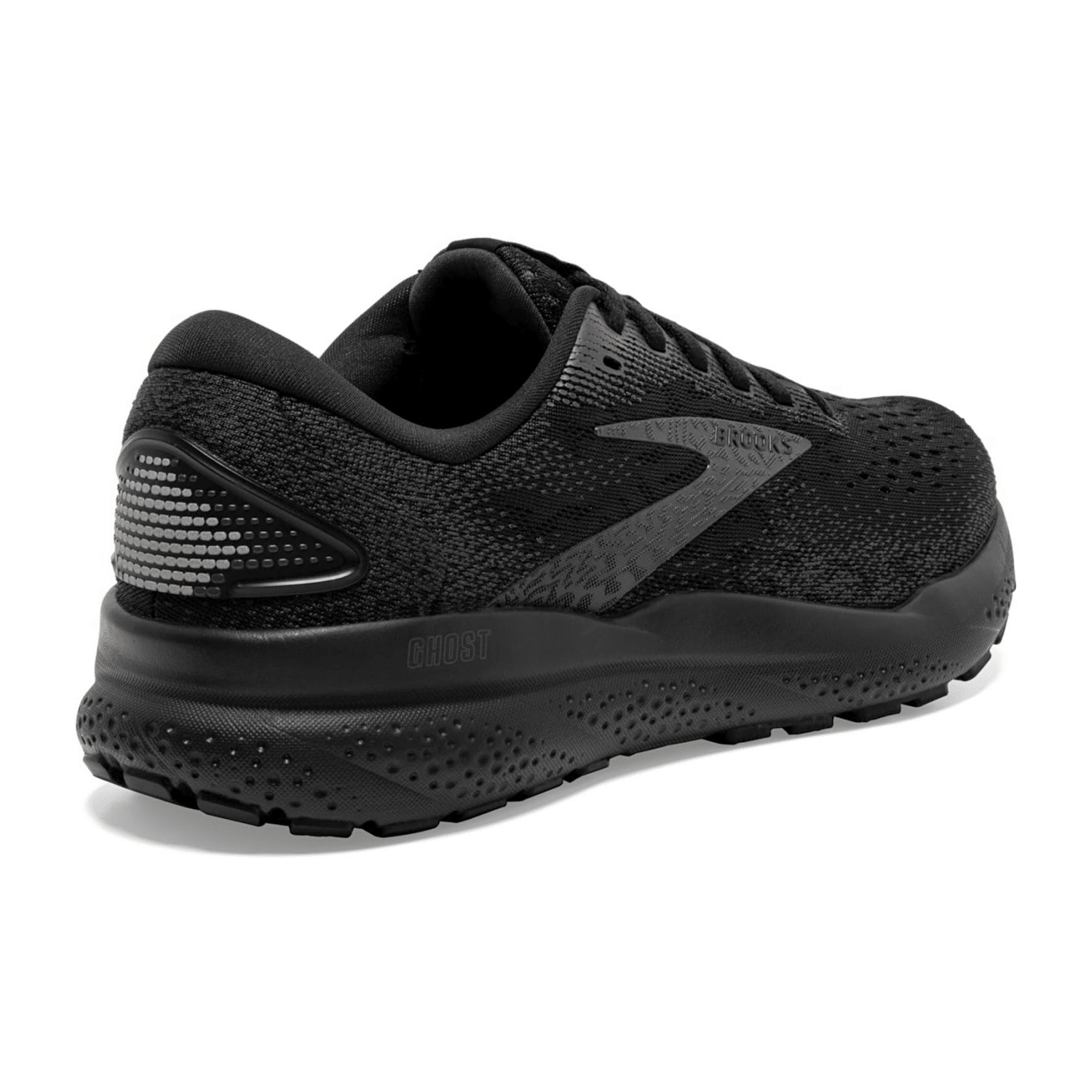 Brooks Ghost 16 Men's Running Shoes in Black, Textile Upper with Lace-Up Closure and Rubber Outsole
