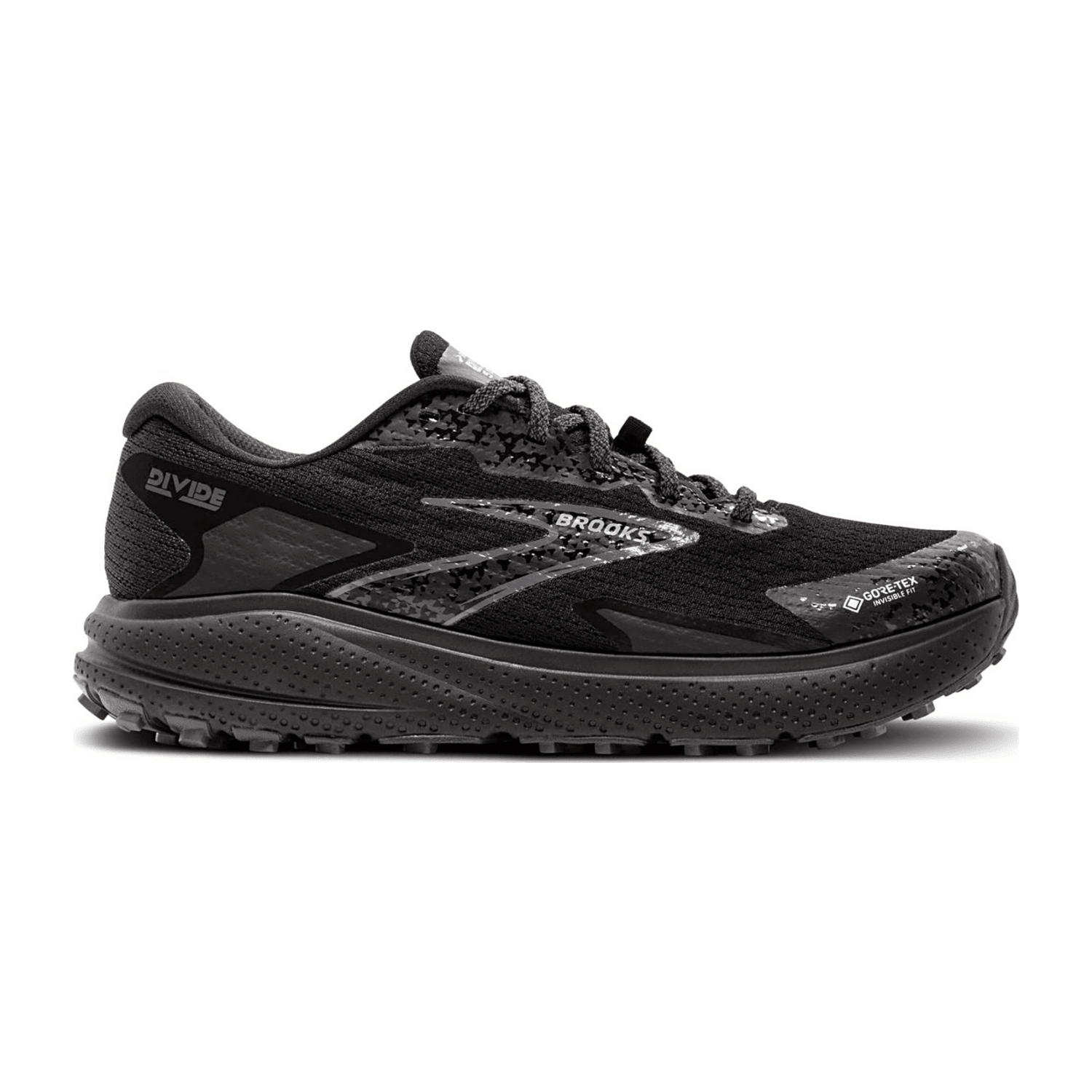 Brooks Divide 5 GTX Men's Trail Running Shoes in Black/Alloy/Base Grey - Waterproof Textile Upper