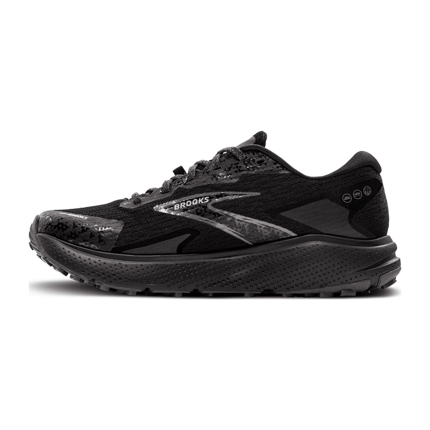 Brooks Divide 5 GTX Men's Trail Running Shoes in Black/Alloy/Base Grey - Waterproof Textile Upper