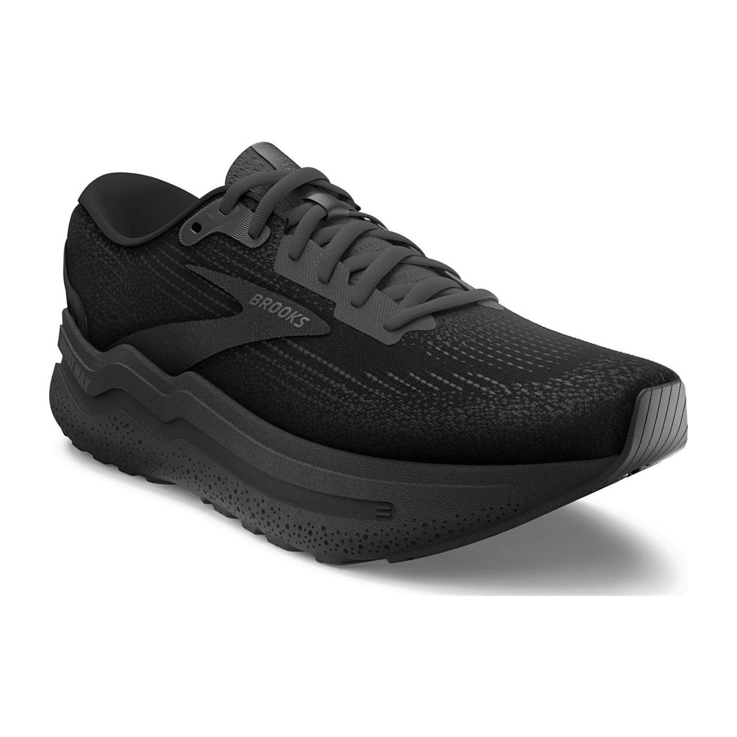 Brooks Women's Ghost Max 2 Sneakers in Black/Ebony - Lace-Up Running Shoes with Rubber Outsole