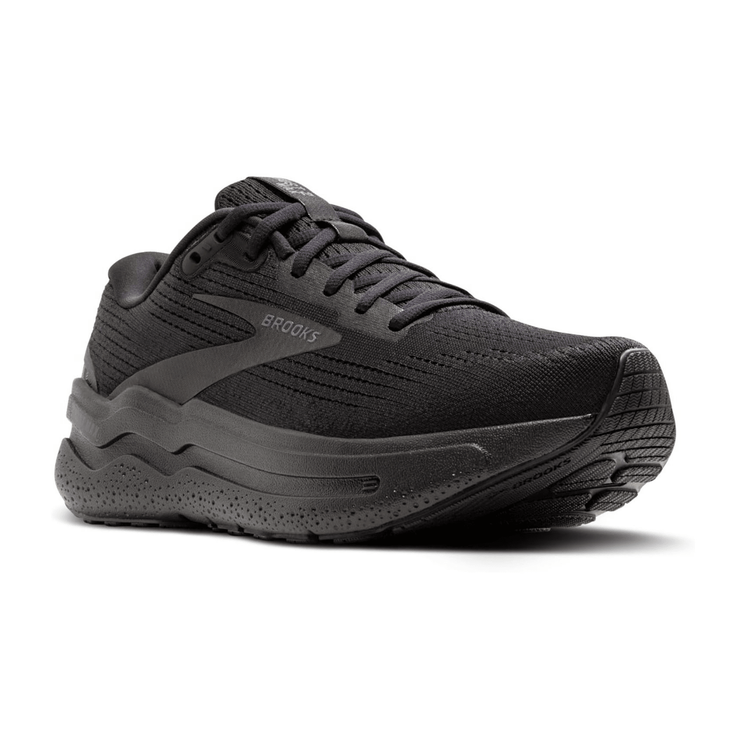 Brooks Women's Ghost Max 2 Sneakers in Black/Ebony - Lace-Up Running Shoes with Rubber Outsole