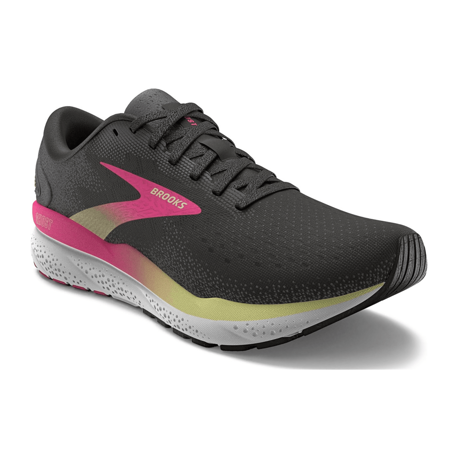 Brooks Ghost 16 Women's Running Shoes Synthetic in Black Pink Yellow