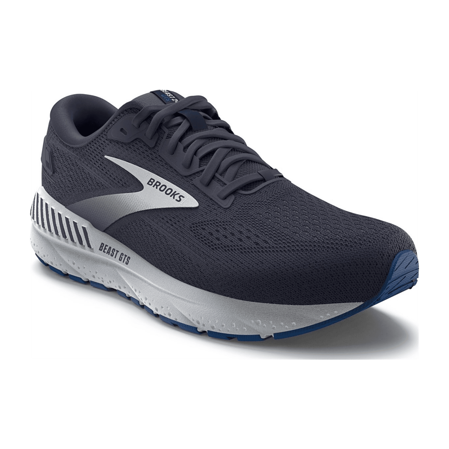 Brooks Beast GTS 24 Men's Running Shoes in Grey, Lace-Up, Cotton Textile Lining, Rubber Sole