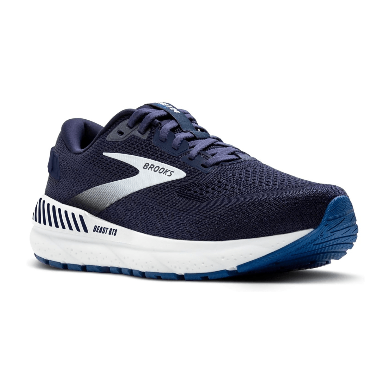 Brooks Beast GTS 24 Men's Running Shoes in Grey, Lace-Up, Cotton Textile Lining, Rubber Sole