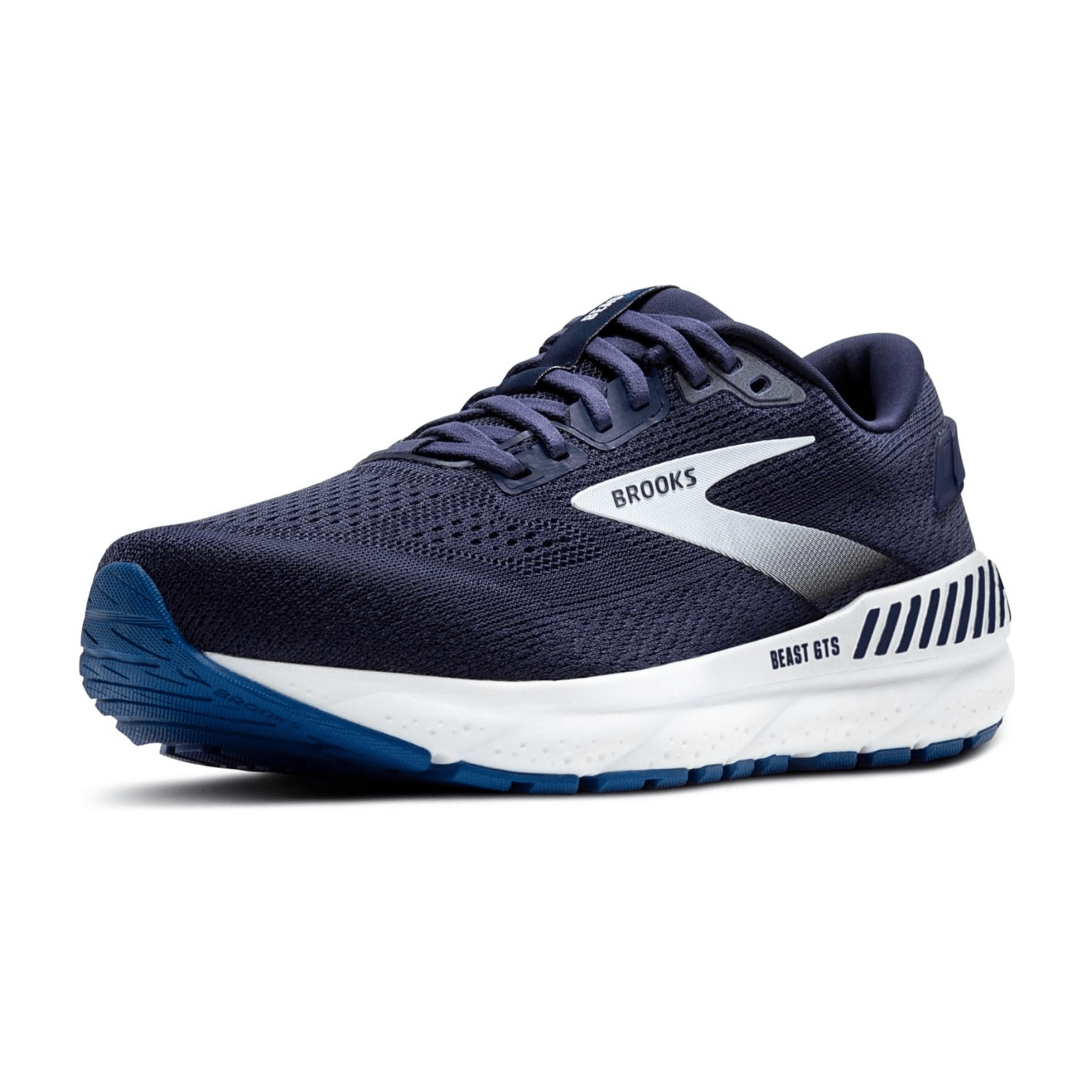 Brooks Beast GTS 24 Men's Running Shoes in Grey, Lace-Up, Cotton Textile Lining, Rubber Sole