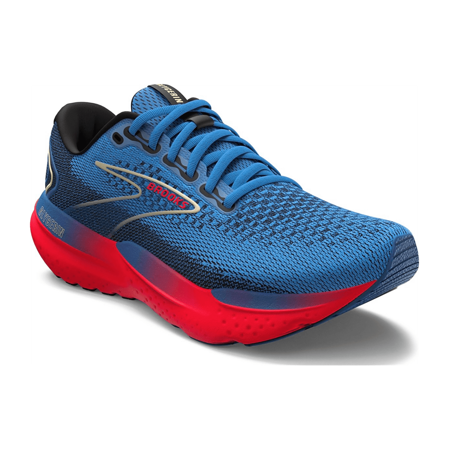 Brooks Glycerin 21 Women's Running Shoes in Blue, Black & Pink | Textile Upper with Lace-Up Closure & Rubber Outsole