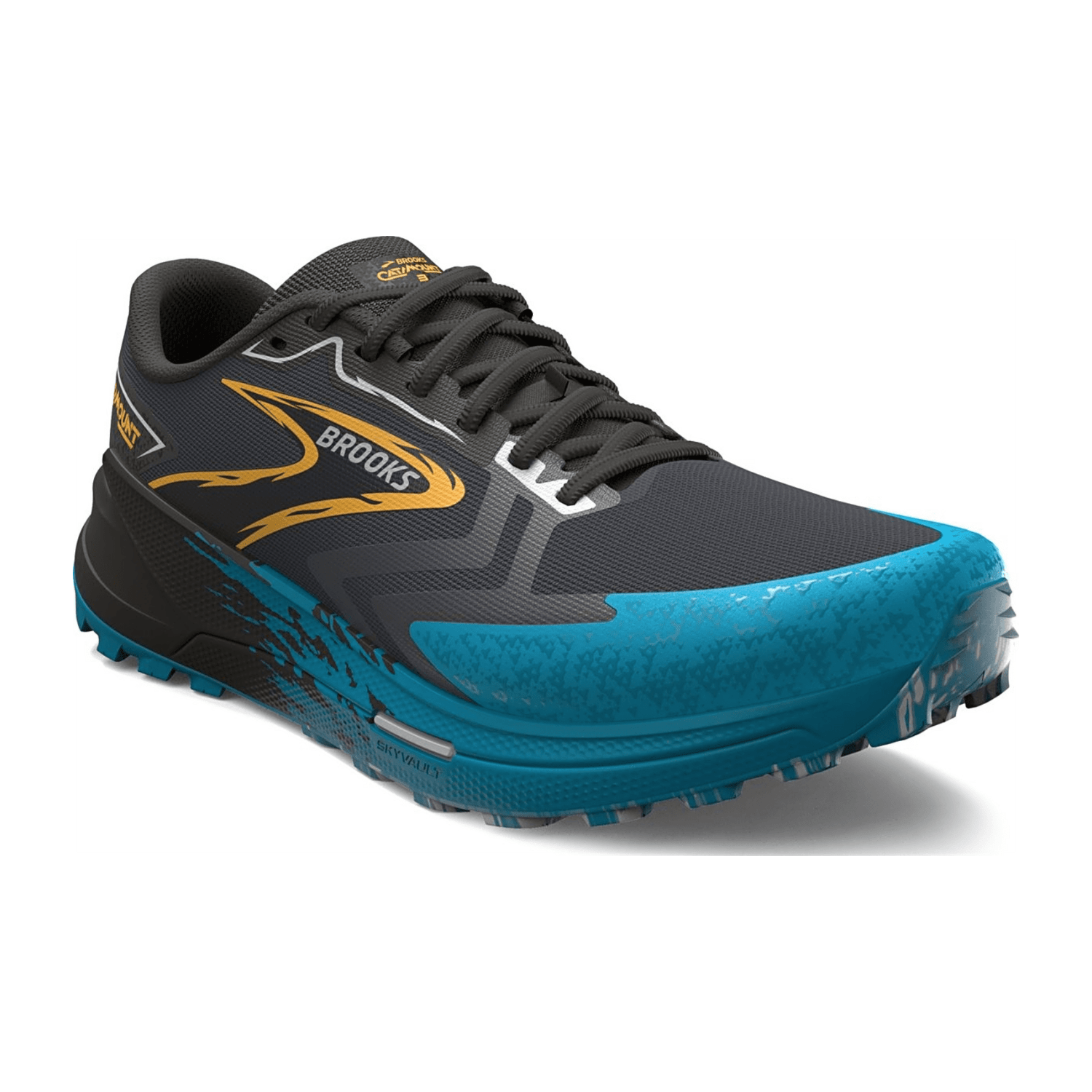 Brooks Catamount 3 Men's Trail Running Shoes - Gray, Vegan, Textile Lining, Rubber Outsole