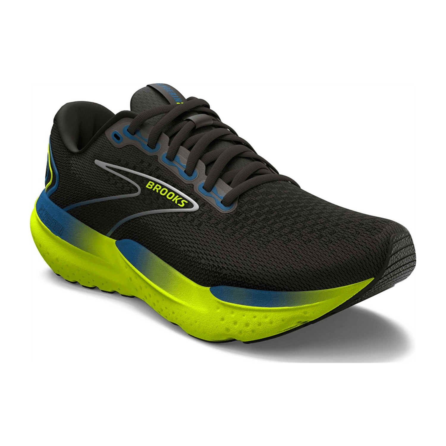 Brooks Men's Glycerin 21 Running Shoes in Black Blue Nightlife, Textile Upper with Rubber Sole