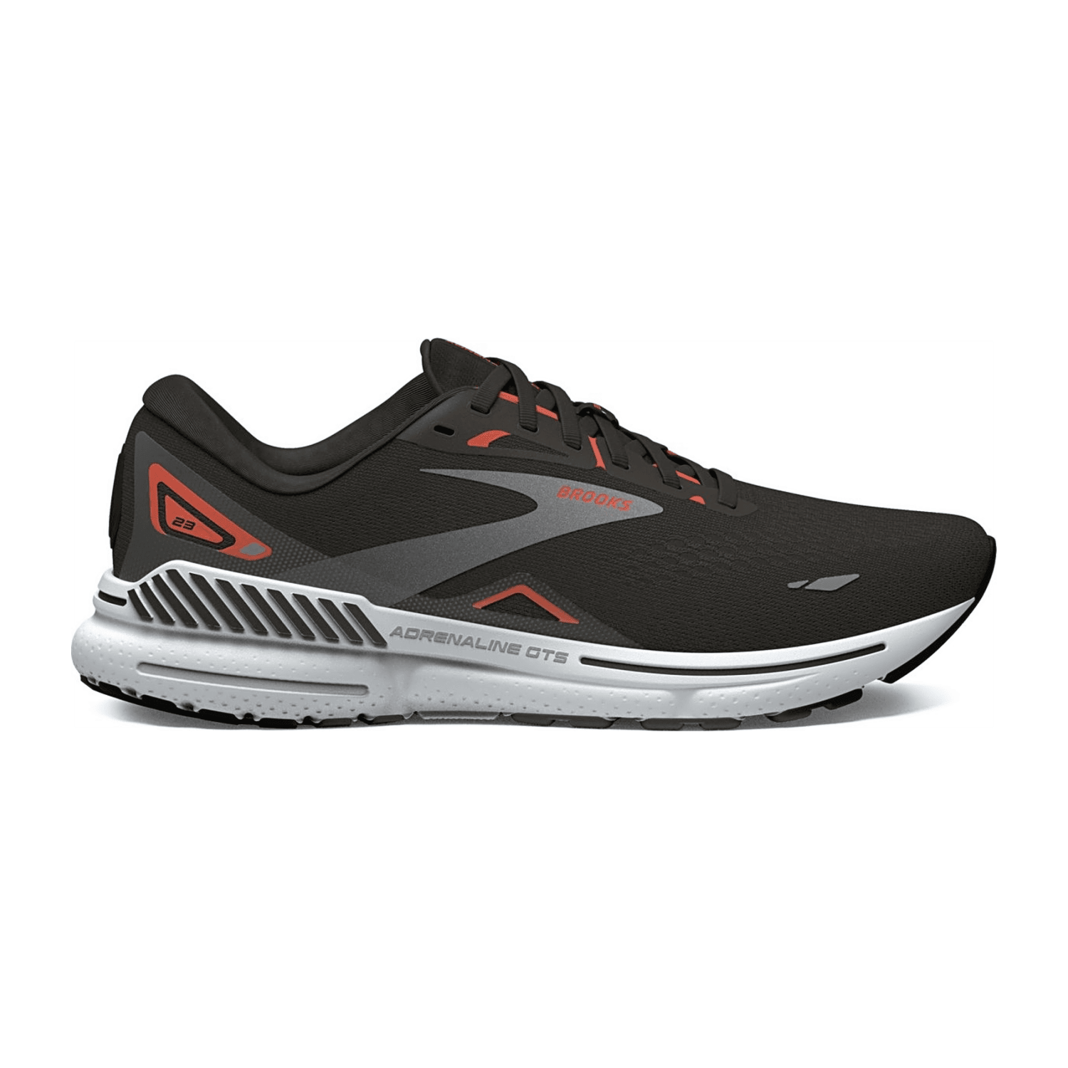 Brooks Adrenaline GTS 23 Men's Running Shoes - Black/Marine/Silver - Textile Upper - Rubber Outsole