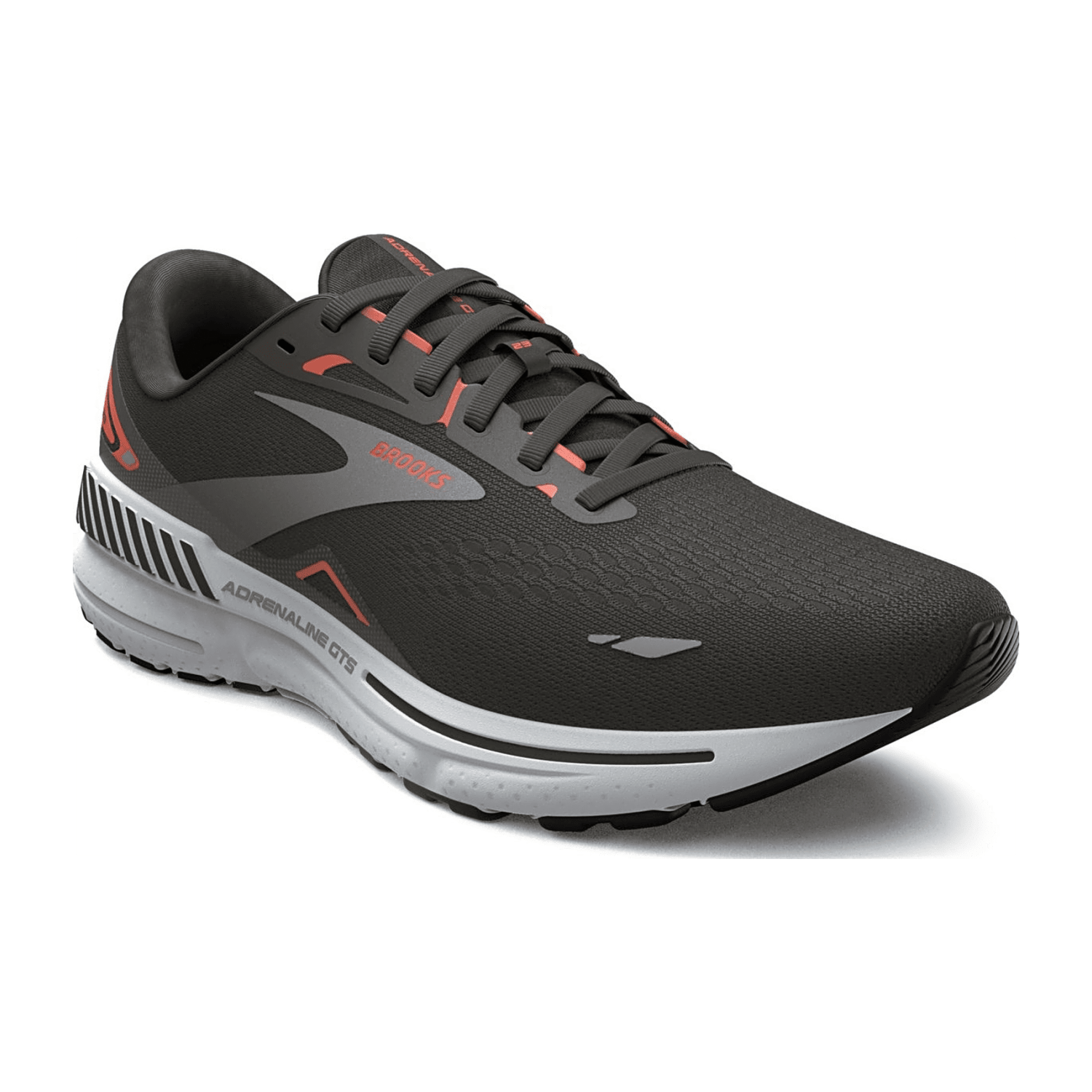 Brooks Adrenaline GTS 23 Men's Running Shoes - Black/Marine/Silver - Textile Upper - Rubber Outsole