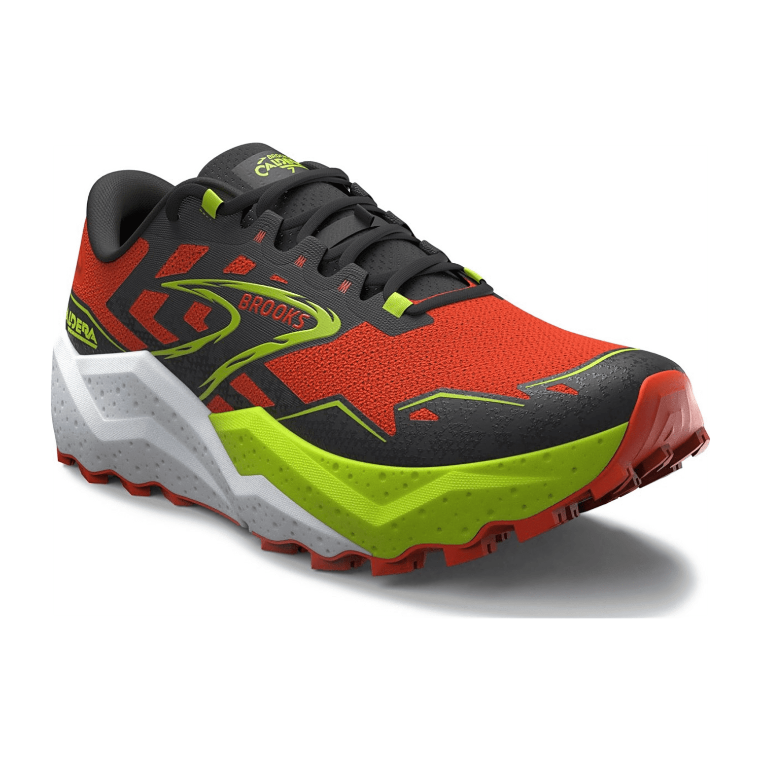 Brooks Caldera 7 Men's Running Shoes Red Lace-Up Cotton Upper Rubber Outsole