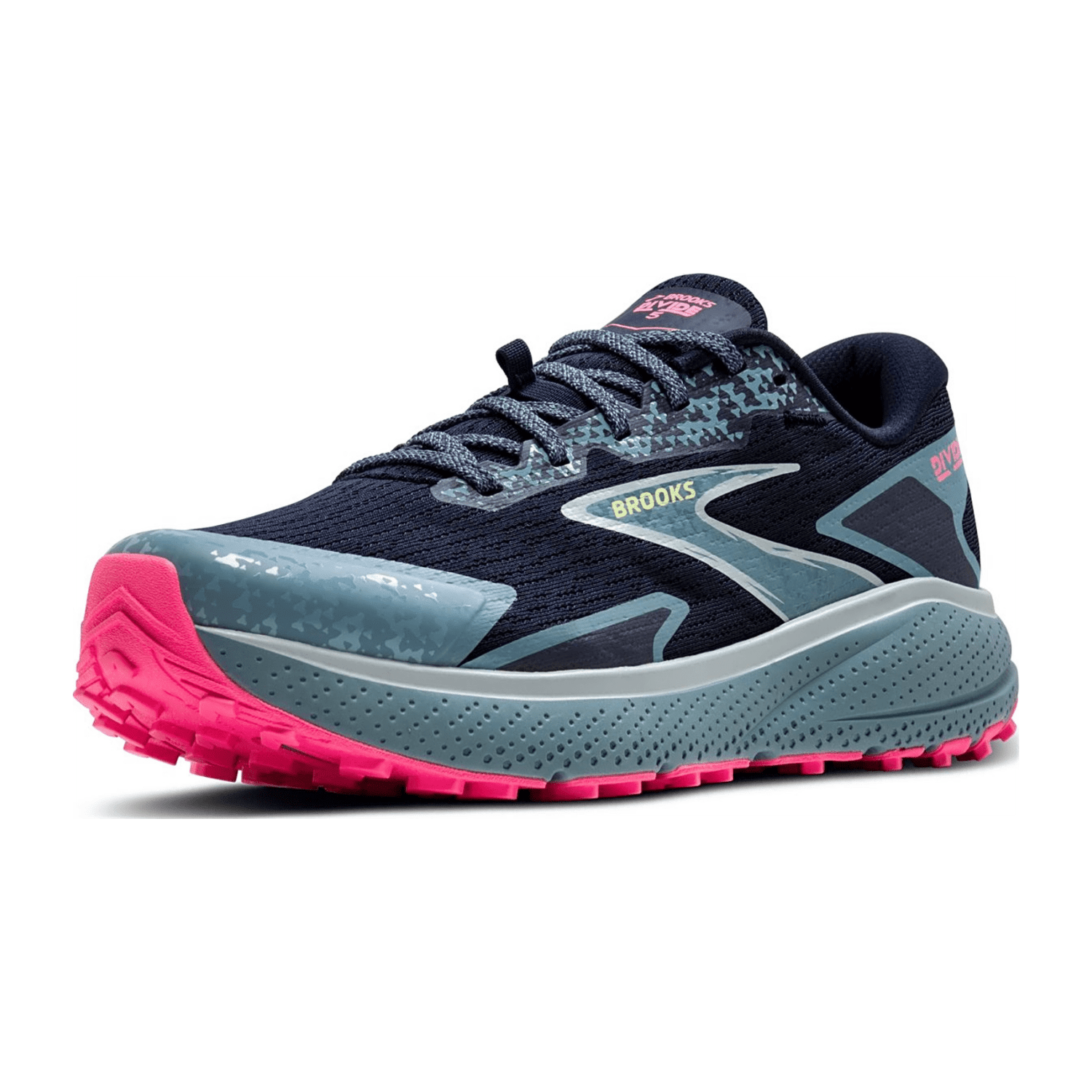Brooks Divide 5 Women's Running Shoes - Breathable Mesh Lace-Up Sneakers in Peacoat Black/Pink