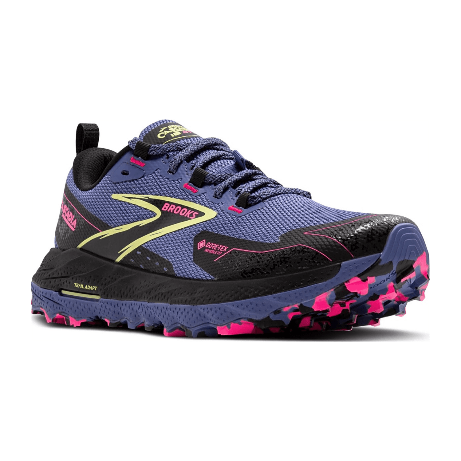Brooks Cascadia 18 GTX Women's Trail Running Shoes, Lace-Up, Gray, Fabric and Synthetic Upper, Protective Toe Cap, Rubber Outsole