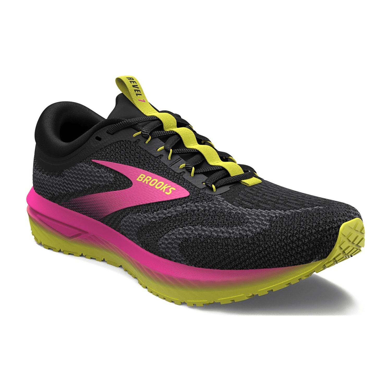 Brooks Revel 7 Women's Running Shoes in Black, Lace-Up, Cotton Upper, Round Toe