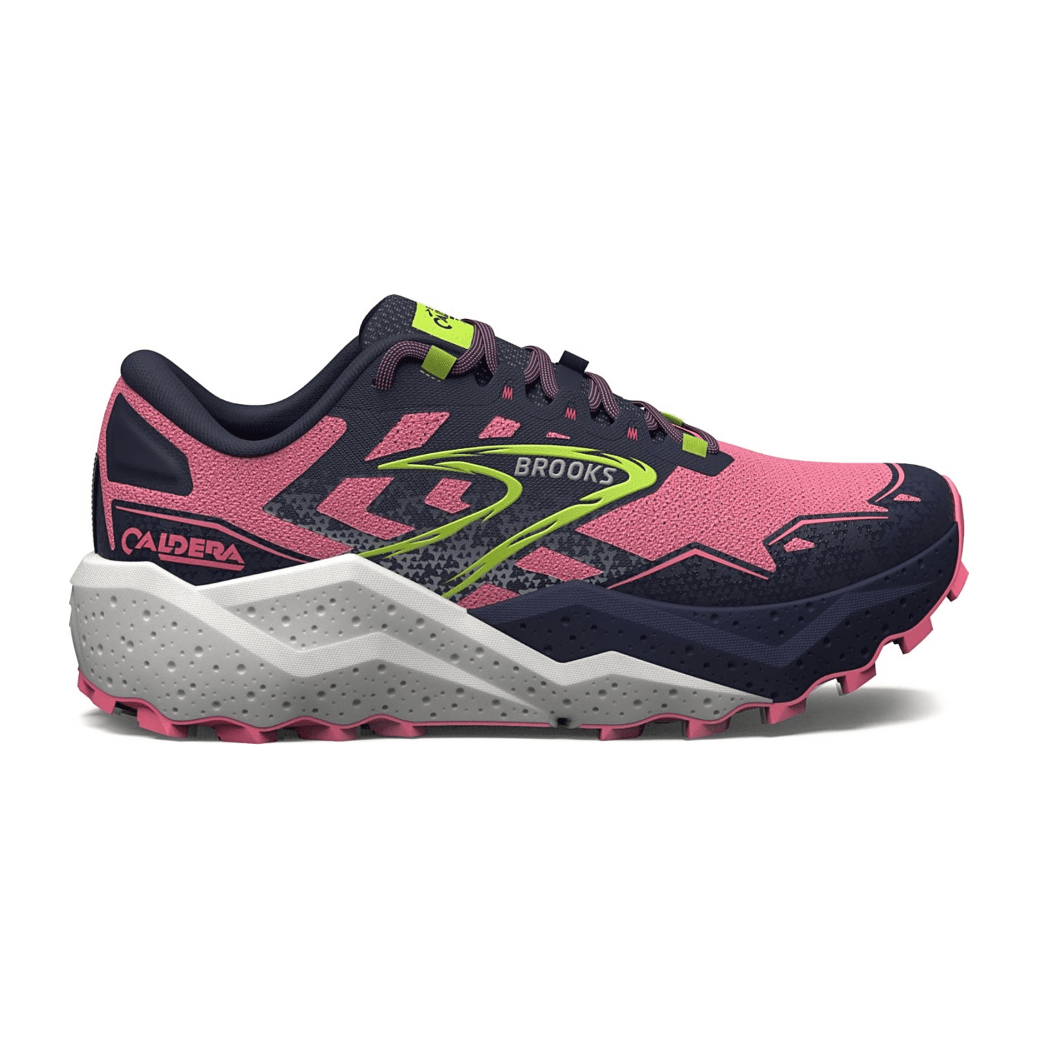 Brooks Caldera 7 Women's Trail Running Shoes in Pink with Cotton Upper and Rubber Outsole