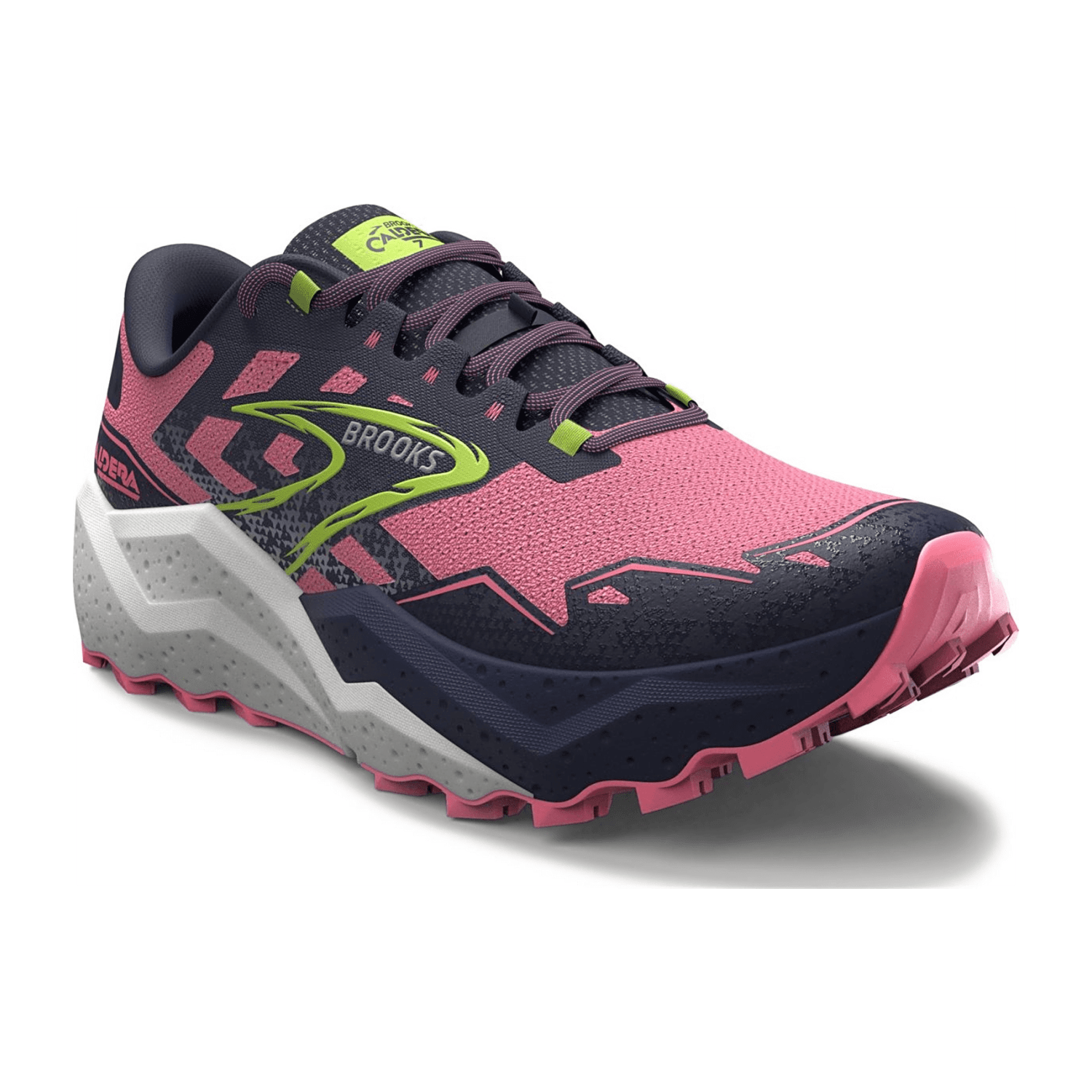 Brooks Caldera 7 Women's Trail Running Shoes in Pink with Cotton Upper and Rubber Outsole