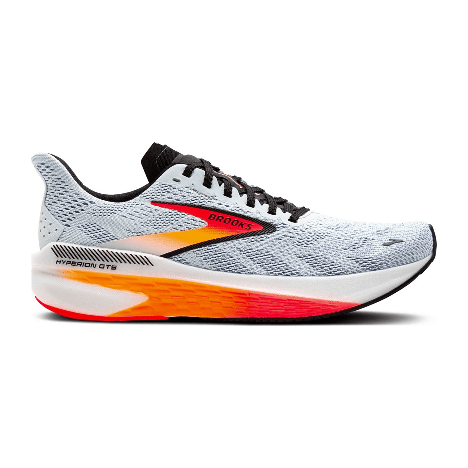 Brooks Men's Hyperion GTS 2 Running Shoes Illusion Coral Black Lace-Up with Rubber Sole