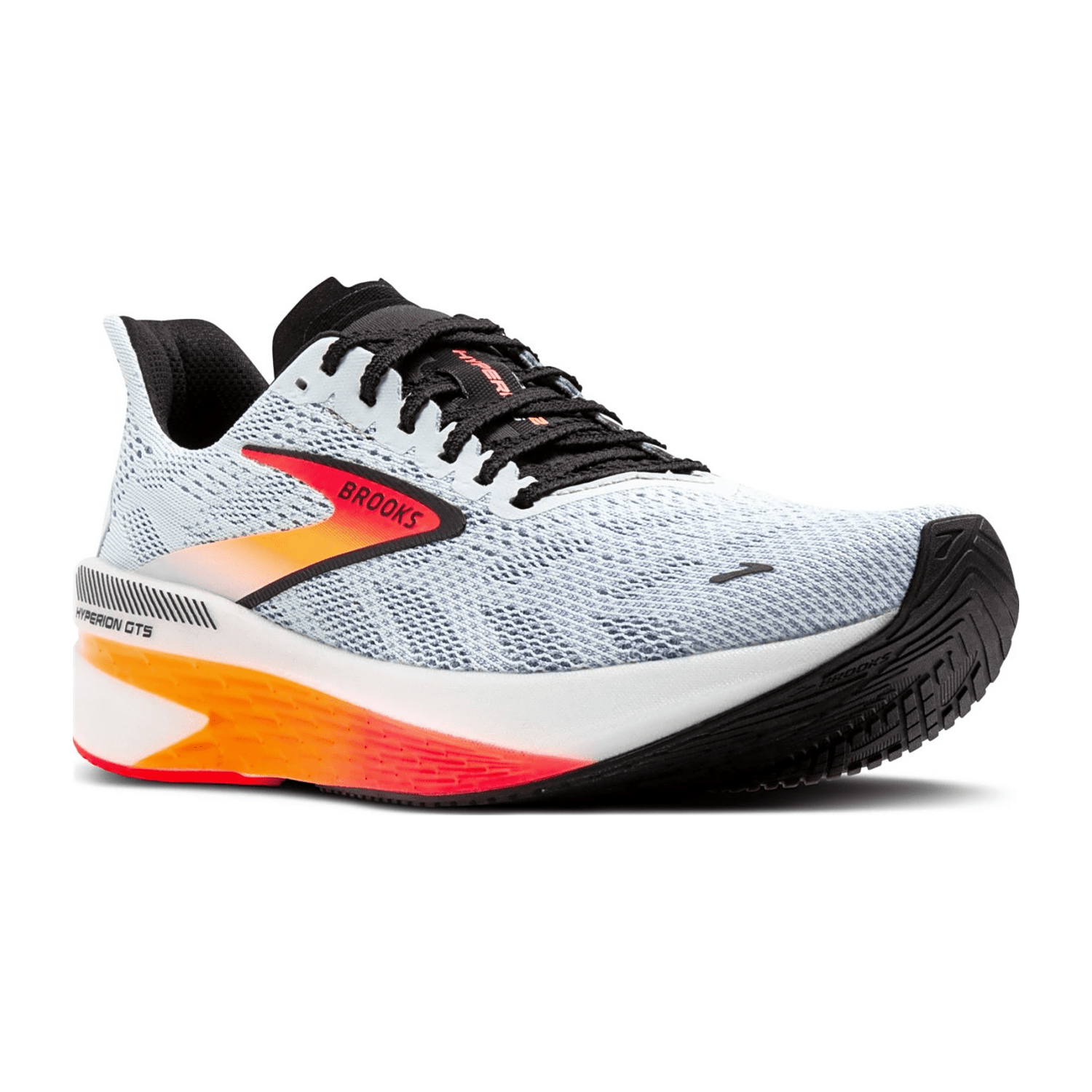 Brooks Men's Hyperion GTS 2 Running Shoes Illusion Coral Black Lace-Up with Rubber Sole