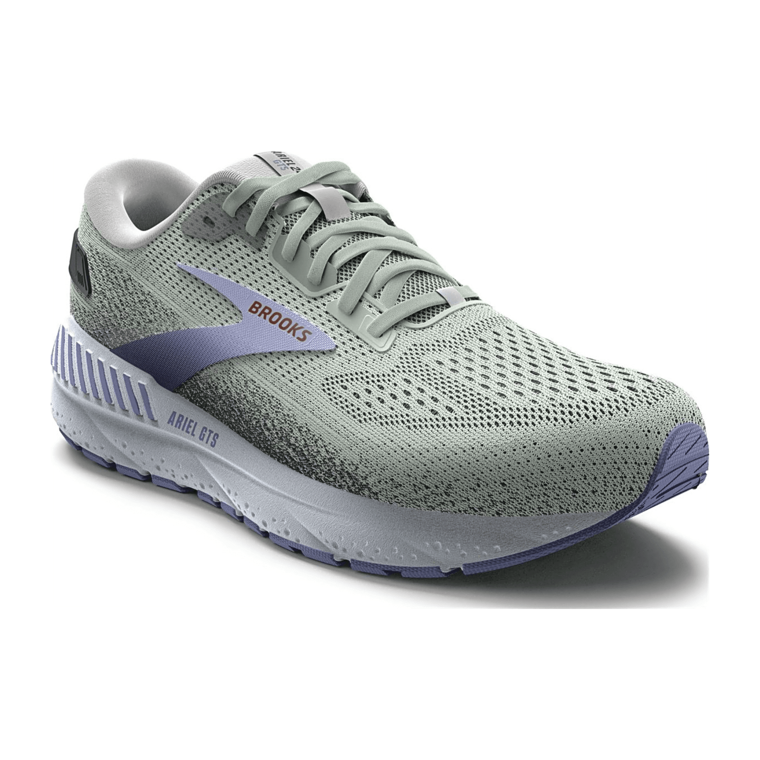 Brooks Ariel GTS 24 Women's Running Shoes - Mercury, Ebony, Sweet Lavender - Synthetic Textile Lining, Rubber Outsole