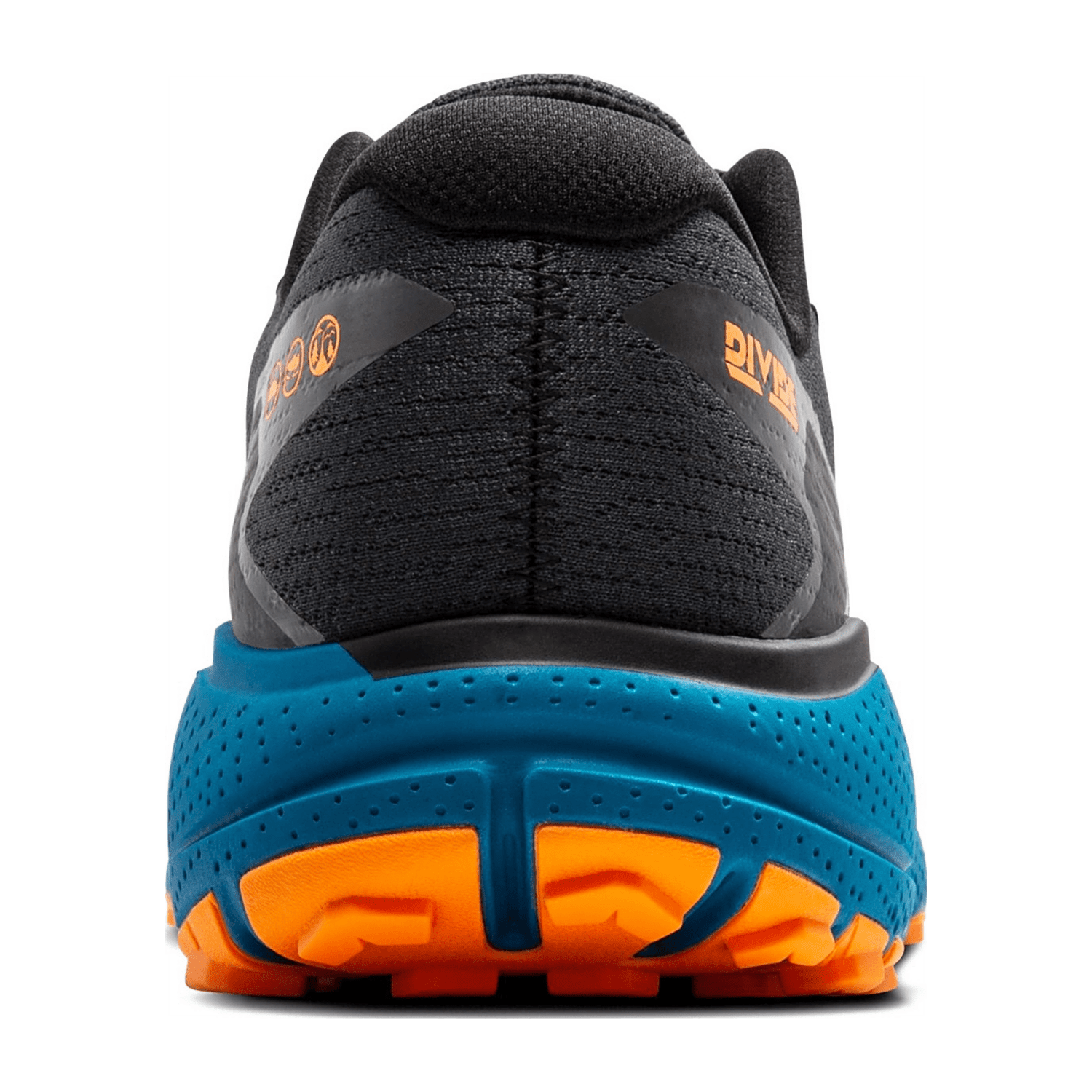 Brooks Men's Divide 5 Sneaker in Ebony Mosaic Blue Orange - Synthetic Lace-Up Shoes with Rubber Sole