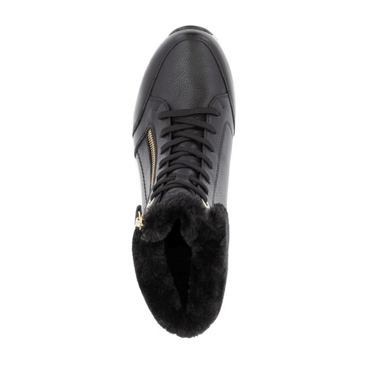 Remonte Women's High-Top Sneakers D0T77 Black Leather Water-Resistant