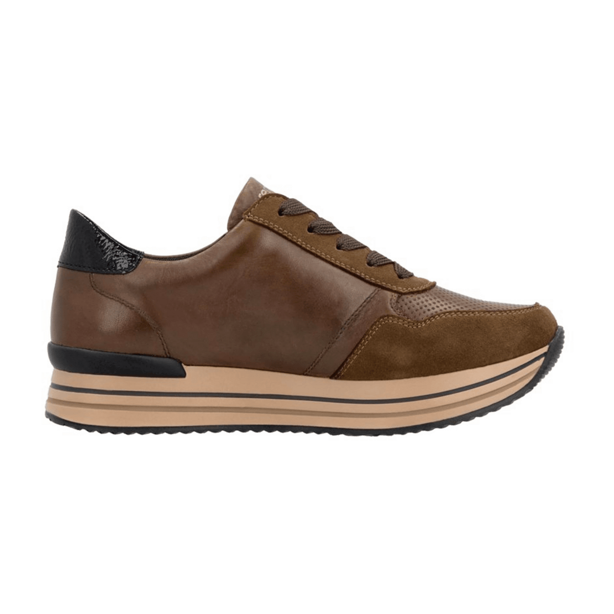 Remonte Women's D1318-22 Leather Sneakers Brown - Lightweight Comfort Shoes