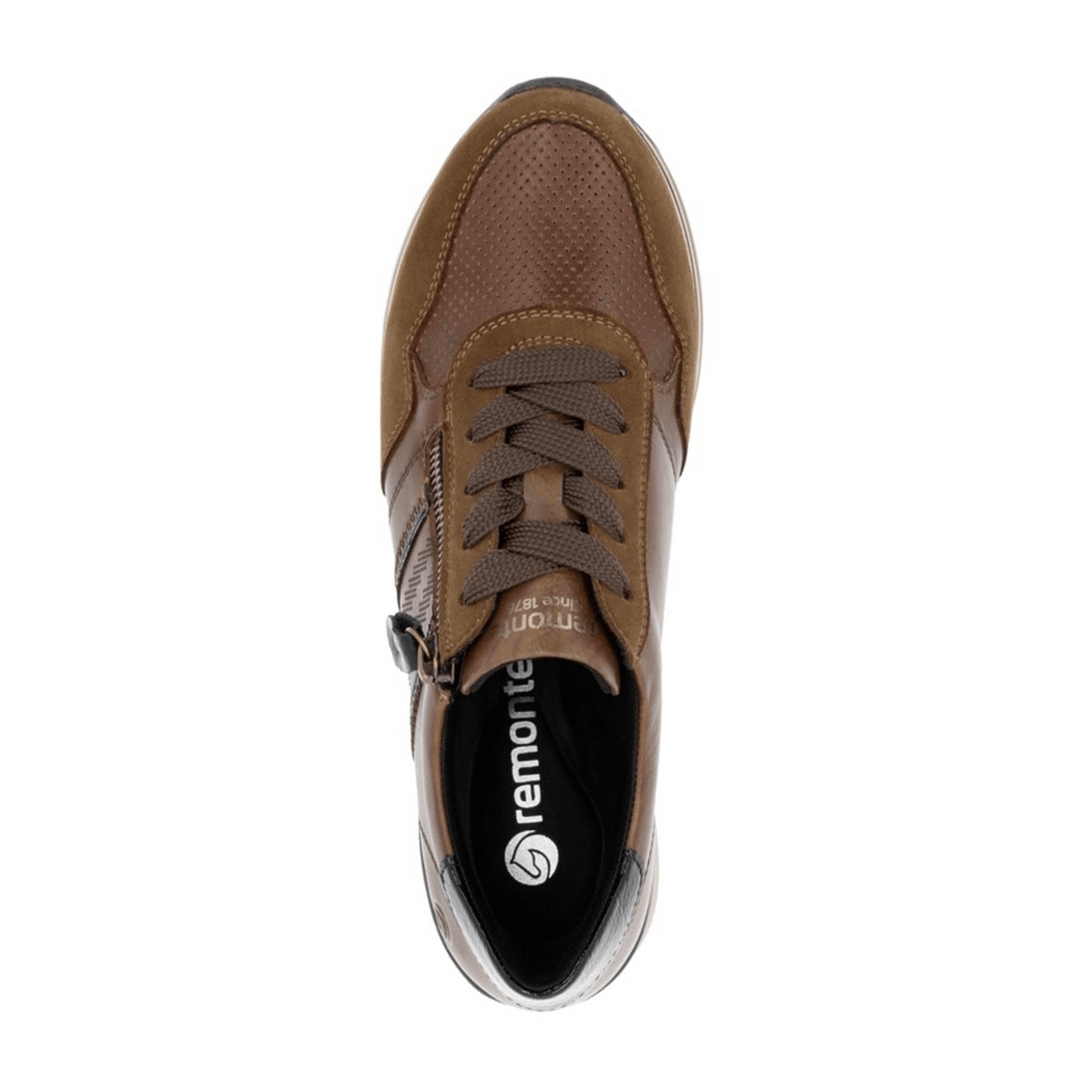 Remonte Women's D1318-22 Leather Sneakers Brown - Lightweight Comfort Shoes