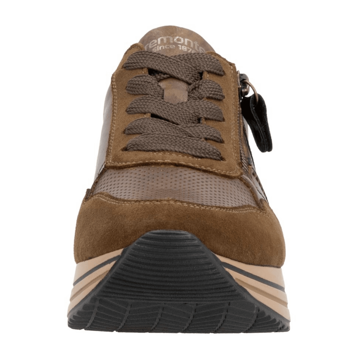 Remonte Women's D1318-22 Leather Sneakers Brown - Lightweight Comfort Shoes