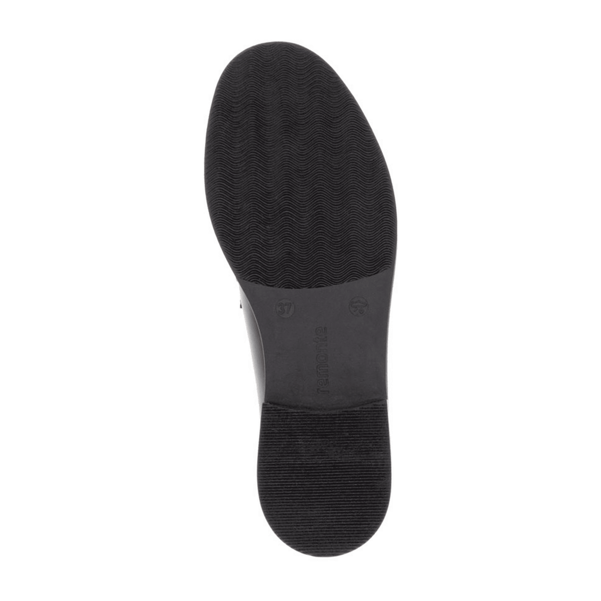Remonte Women's Loafers - Black Leather Shoes with Removable Insole