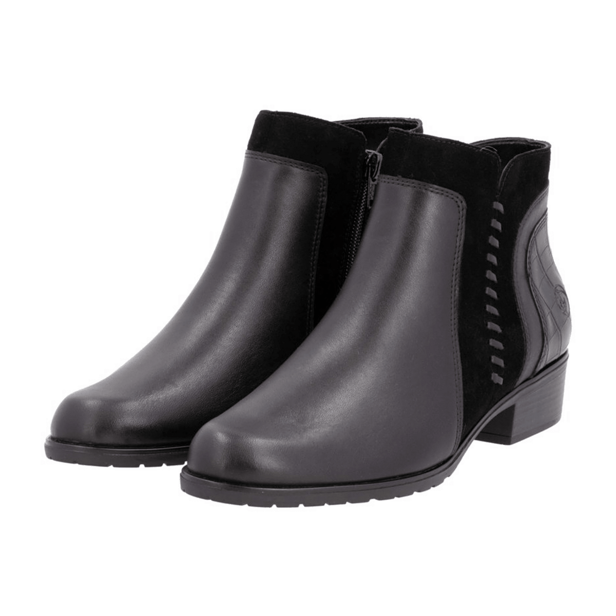 Remonte Women's D6893 Ankle Boots Black Smooth Leather