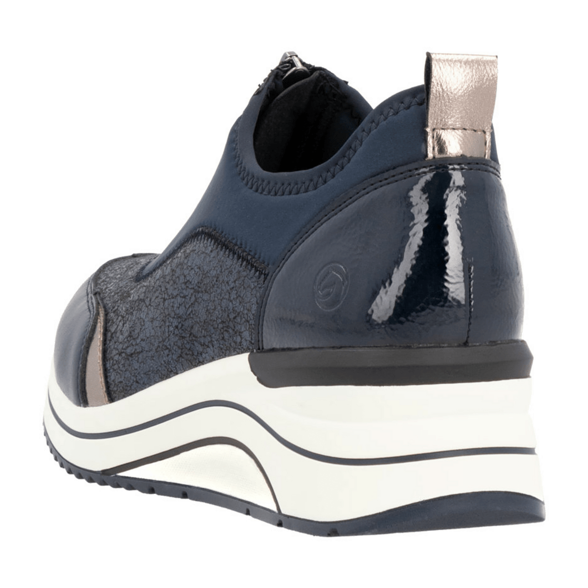Remonte Women's Low-Top Sneakers Blue Faux Wide Fit