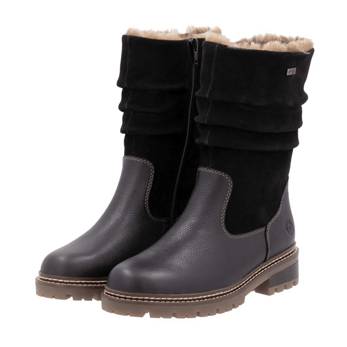 Remonte Women's Water-Repellent Suede Winter Boots Black