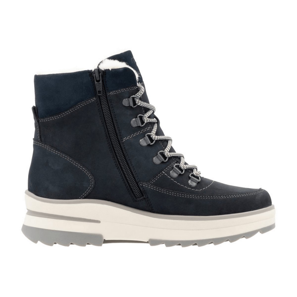 Remonte Women's Ankle Boots Blue Suede Water-Repellent Warm Lined