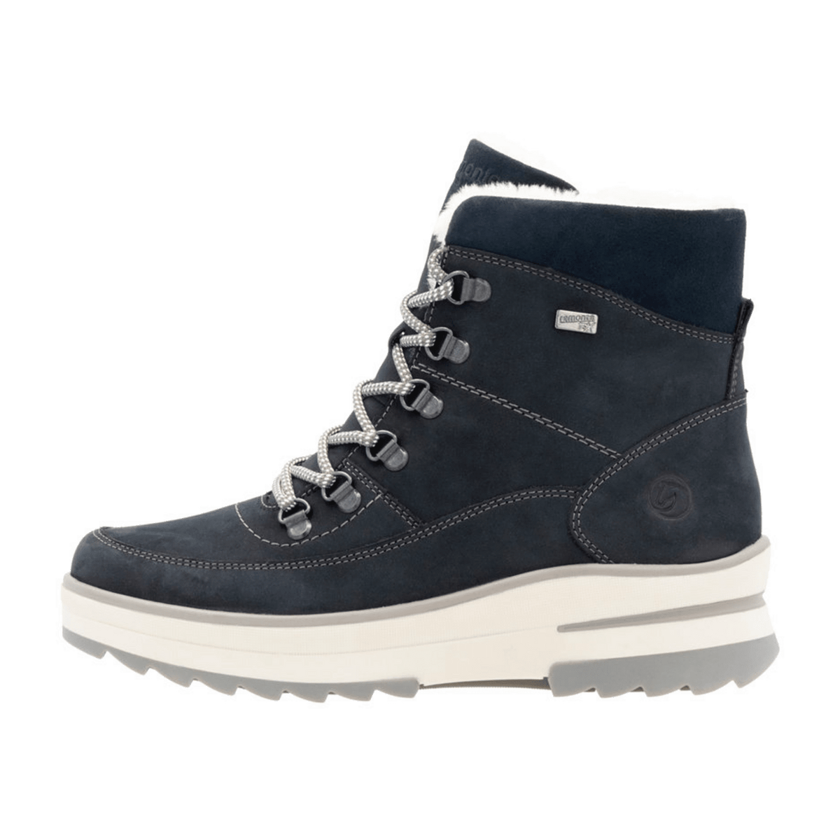 Remonte Women's Ankle Boots Blue Suede Water-Repellent Warm Lined