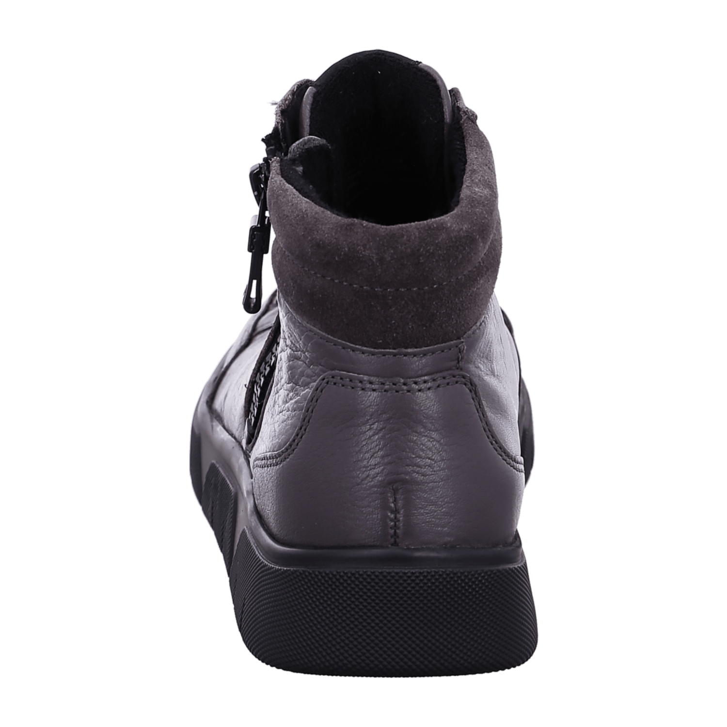 Ara Rom-Sport Mid-Cut Sneakers for Women in Grey Smooth Leather with Lace-Up Closure and Round Toe