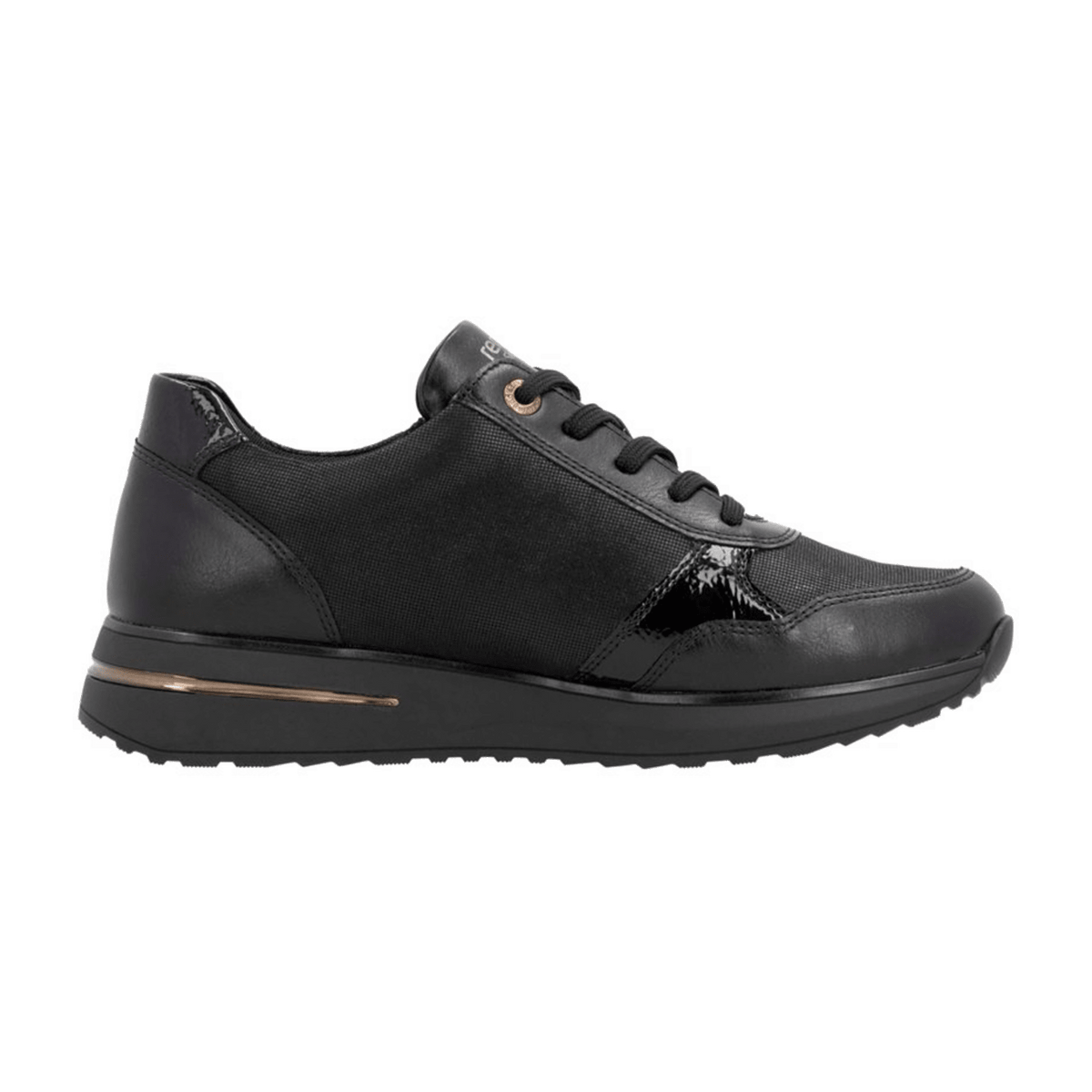 Remonte Women's Low-Top Trainers Black Brown Faux Leather