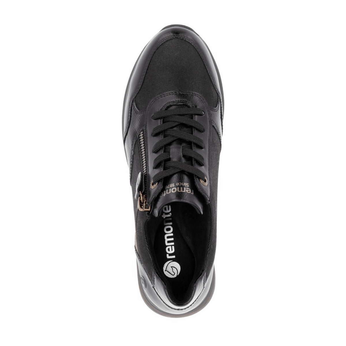 Remonte Women's Low-Top Trainers Black Brown Faux Leather